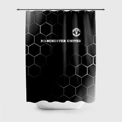 Шторка для душа Manchester United sport на темном фоне: символ све, цвет: 3D-принт