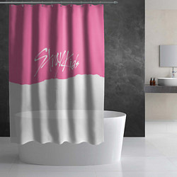 Шторка для душа Stray Kids pink and white, цвет: 3D-принт — фото 2