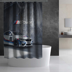 Шторка для душа BMW M4 GT4 - racing team - motorsport, цвет: 3D-принт — фото 2