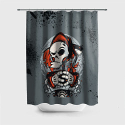 Шторка для душа Slipknot Скелет, цвет: 3D-принт