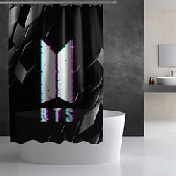 Шторка для душа BTS - Неоновый логотип, цвет: 3D-принт — фото 2