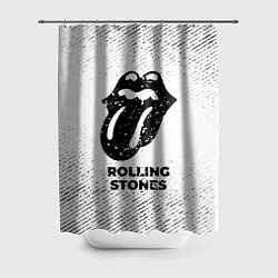 Шторка для ванной Rolling Stones с потертостями на светлом фоне