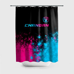Шторка для ванной Changan - neon gradient: символ сверху