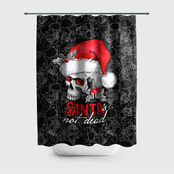 Шторка для ванной Skull in red hat, Santa is not dead