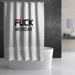 Шторка для душа Fuck monday: fila, antibrand, цвет: 3D-принт — фото 2