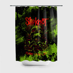 Шторка для душа Slipknot green череп, цвет: 3D-принт