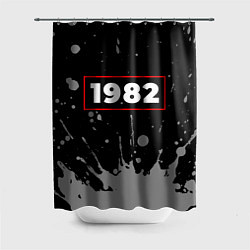 Шторка для душа 1982 - в красной рамке на темном, цвет: 3D-принт