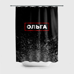 Шторка для ванной Ольга - в красной рамке на темном