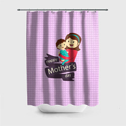 Шторка для душа Happy Mothers Day - картинка, цвет: 3D-принт