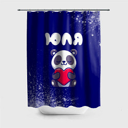 Шторка для душа Юля панда с сердечком, цвет: 3D-принт