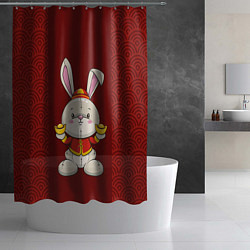 Шторка для душа Китайский кролик, цвет: 3D-принт — фото 2