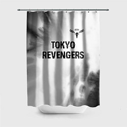 Шторка для душа Tokyo Revengers glitch на светлом фоне: символ све, цвет: 3D-принт