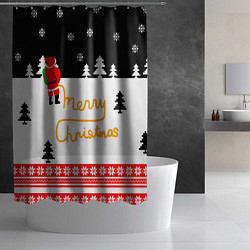 Шторка для душа Merry christmas - Санта Клаус, цвет: 3D-принт — фото 2
