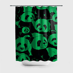 Шторка для душа Panda green pattern, цвет: 3D-принт