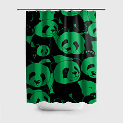 Шторка для ванной Panda green pattern