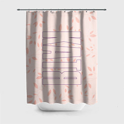 Шторка для ванной Катя по-вертикали с розовым фоном