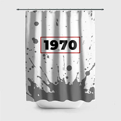 Шторка для душа 1970 - в красной рамке на светлом, цвет: 3D-принт