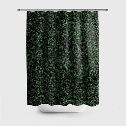 Шторка для душа Черный и зеленый камуфляжный, цвет: 3D-принт