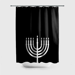 Шторка для ванной Белая менора для праздника огней