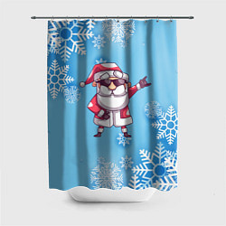 Шторка для душа Крутой Дед Мороз - снежинки, цвет: 3D-принт