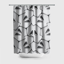 Шторка для душа Металло-чешуйчатая серая броня, цвет: 3D-принт