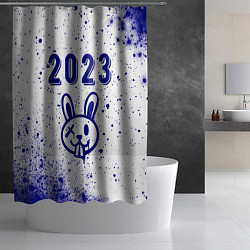 Шторка для душа 2023 Кролик в стиле граффити на светлом, цвет: 3D-принт — фото 2