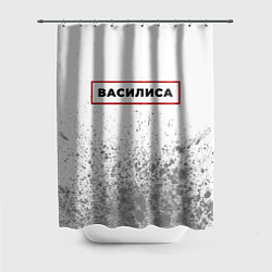 Шторка для ванной Василиса - в красной рамке на светлом