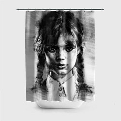 Шторка для ванной Уэнсдэй рисунок