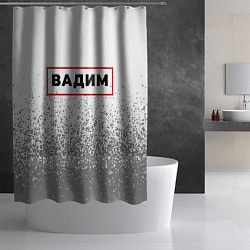 Шторка для душа Вадим - в красной рамке на светлом, цвет: 3D-принт — фото 2