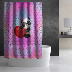 Шторка для душа Милая панда с сердечком, цвет: 3D-принт — фото 2