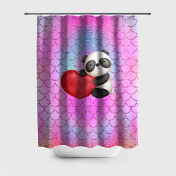 Шторка для душа Милая панда с сердечком, цвет: 3D-принт