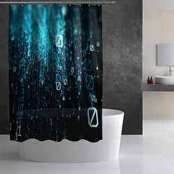 Шторка для душа Двоичный код, цвет: 3D-принт — фото 2