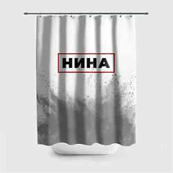 Шторка для ванной Нина - в красной рамке на светлом