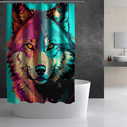 Шторка для душа Яркий волк, цвет: 3D-принт — фото 2
