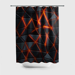 Шторка для душа Треугольники и неон, цвет: 3D-принт