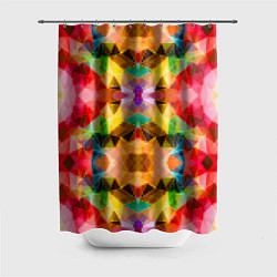 Шторка для ванной Разноцветный мозаичный пиксельный узор