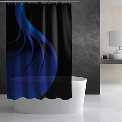 Шторка для душа Синие щупальца на чёрном, цвет: 3D-принт — фото 2