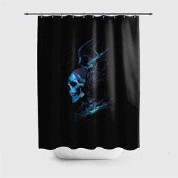 Шторка для ванной Blue skeleton with horns