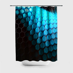 Шторка для ванной Abstraction neon blue