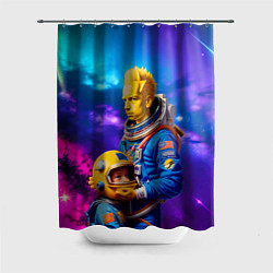 Шторка для душа Bart Simpson and Maggie in space - neural network, цвет: 3D-принт