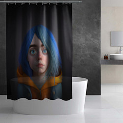 Шторка для душа Билли Айлиш портрет, цвет: 3D-принт — фото 2