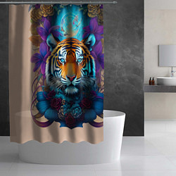 Шторка для душа Tiger tattoo - irezumi - art, цвет: 3D-принт — фото 2