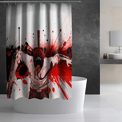 Шторка для душа Человек-Бензопила: Денжи, цвет: 3D-принт — фото 2