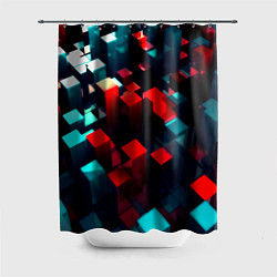 Шторка для ванной Digital abstract cube