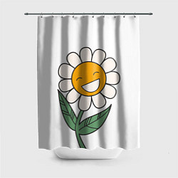 Шторка для ванной Весёлый цветок ромашка