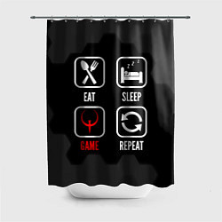 Шторка для ванной Eat, sleep, Quake, repeat