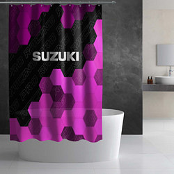 Шторка для душа Suzuki pro racing: символ сверху, цвет: 3D-принт — фото 2