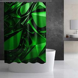 Шторка для душа Зеленые объемные объекты, цвет: 3D-принт — фото 2