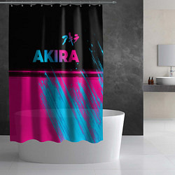 Шторка для душа Akira - neon gradient: символ сверху, цвет: 3D-принт — фото 2
