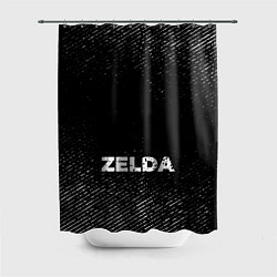 Шторка для душа Zelda с потертостями на темном фоне, цвет: 3D-принт